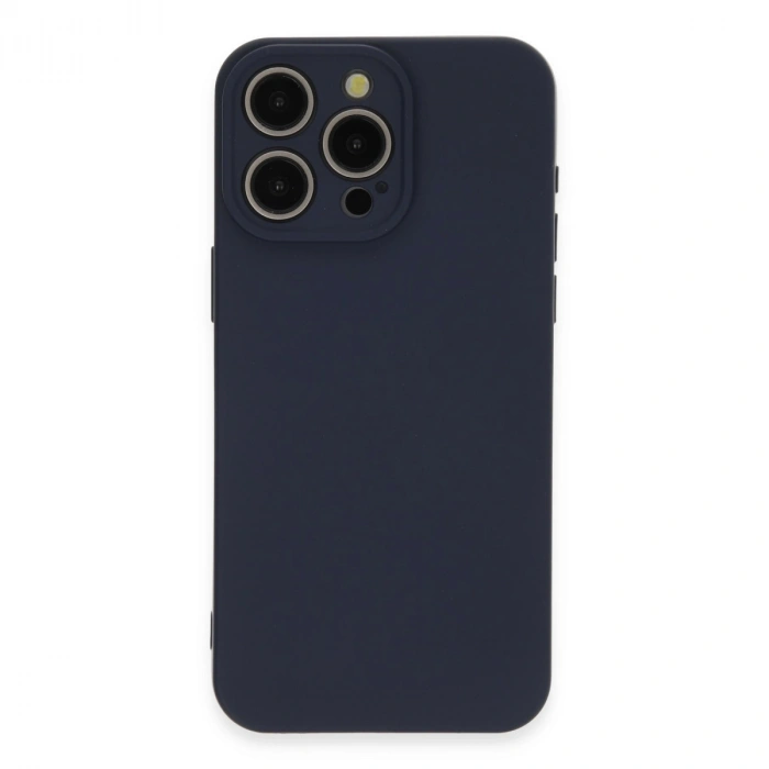İphone 15 Pro Max Kılıf Nano İçi Kadife Silikon - Lacivert