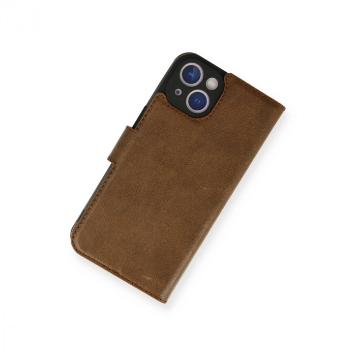 İphone 14 Kılıf Trend S Plus Kapaklı Kılıf - Taba