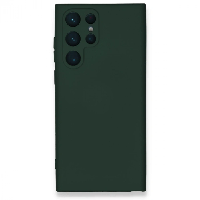 Samsung Galaxy S23 Ultra Kılıf Nano İçi Kadife Silikon - Koyu Yeşil