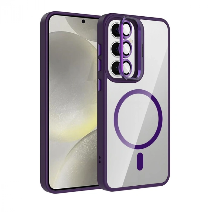 Joko Samsung Galaxy S25 Remim Lensli Magsafe Standlı Kapak - Derin Mor
