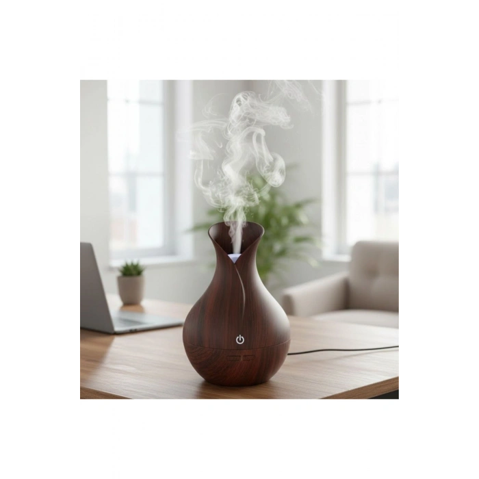 Damla Model Akasya Renk Hava Nemlendirici – Ultrasonik Soğuk Buhar Makinesi, LED Işıklı Masaüstü Oda