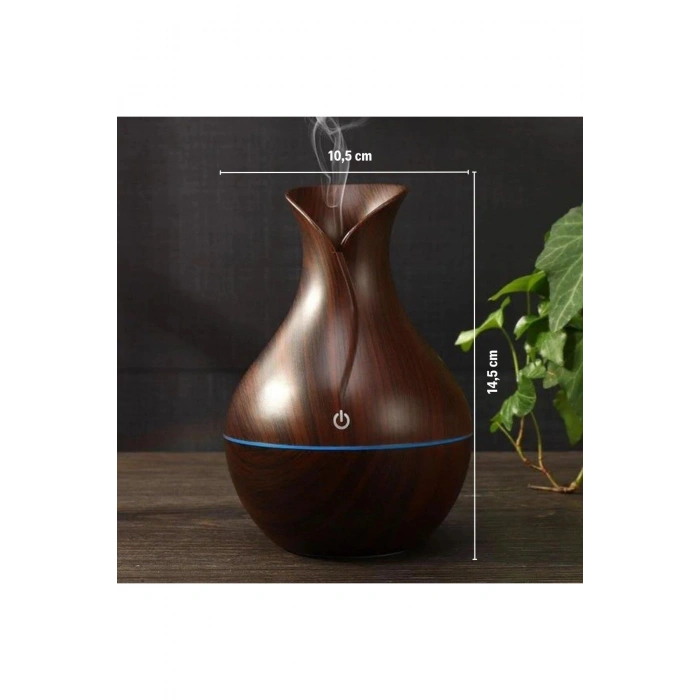 Damla Model Akasya Renk Hava Nemlendirici – Ultrasonik Soğuk Buhar Makinesi, LED Işıklı Masaüstü Oda