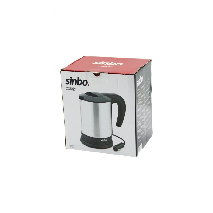 SİNBO SK-7371 12V ARAÇ İÇİ KETTLE PASLANMAZ ÇELİK SU ISITICISI 0.8LT 120W ÇAKMAKLIK FİŞLİ