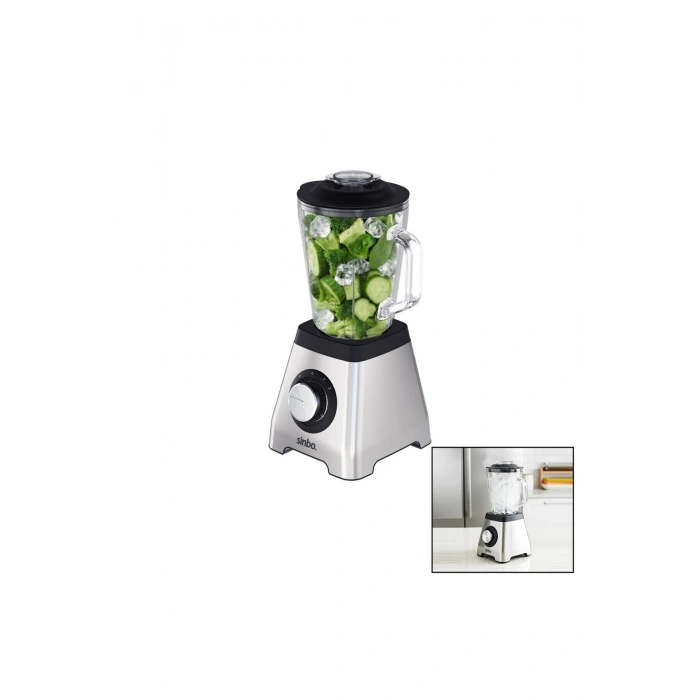 TURBO DOĞRAYICI BLENDER BUZ KIRICI 6LI BIÇAK=PASLANMAZ ÇELİK - 1.5LT CAM HAZNE 2 KADEME HIZ 400W 180