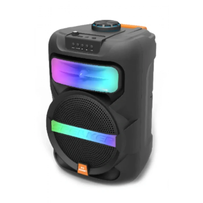 Platoon PL-4361 BT USB SD AUX 8 İNÇ Mikrofonlu Anfi Y��ksek SES Taşınabilir RGB Işıklı Hoparlör (532