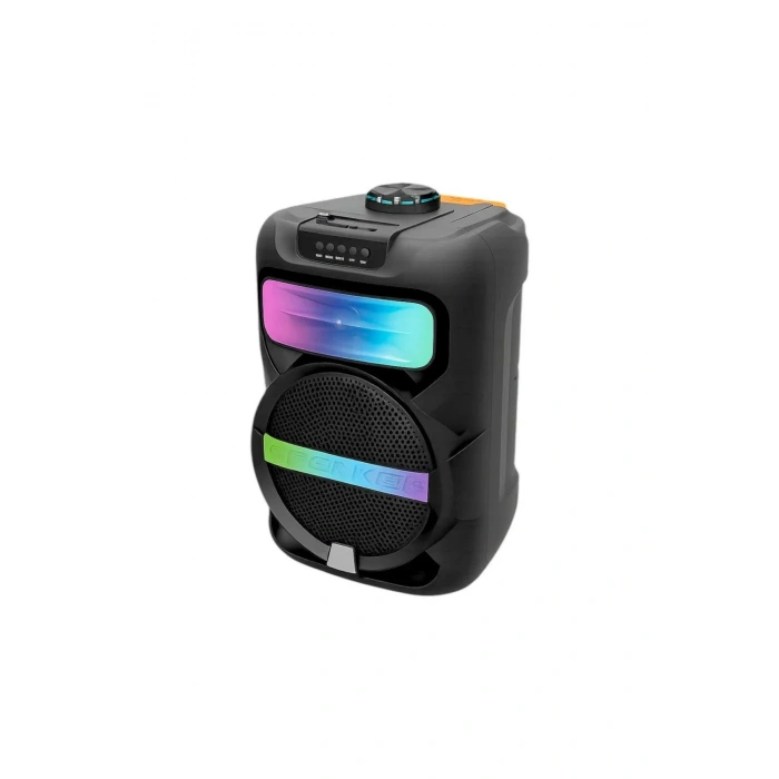Platoon PL-4361 BT USB SD AUX 8 İNÇ Mikrofonlu Anfi Y��ksek SES Taşınabilir RGB Işıklı Hoparlör (532
