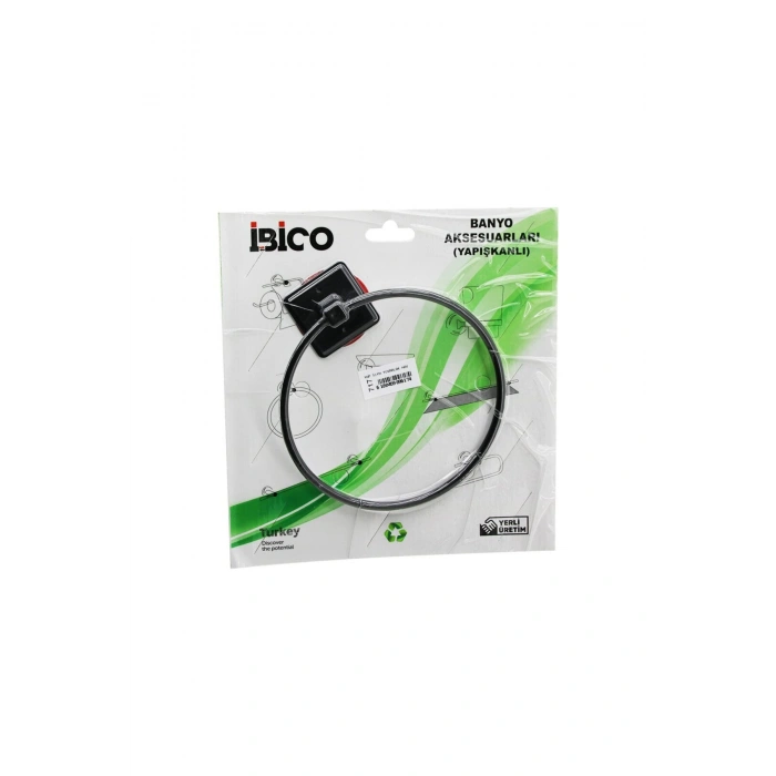 SİYAH YUVARLAK METAL HAVLULUK YAPIŞKANLI MONTAJ BNY-717 (5324)