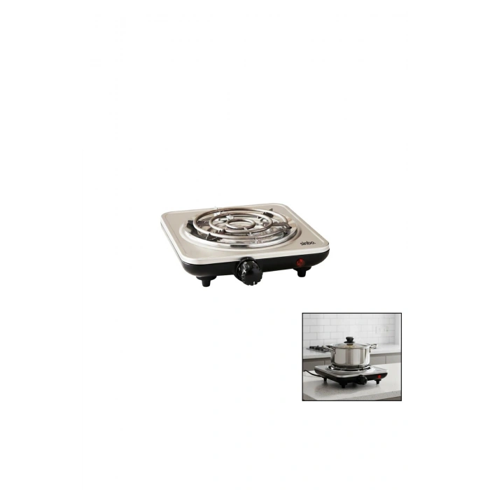 GÜMÜŞ TEK GÖZLÜ ELEKTRİKLİ OCAK 1000W 5 FARKLI AYARLANABİLİR ISI KONTORL KAYMAZ AYAK HIZLI ISINAN TA