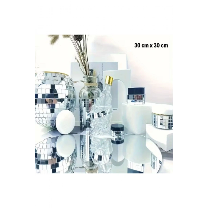 Kare Silver Cam Mozaik Fayans Çıkartmaları El İşi Kare Cam Fayans Kendinden Yapışkanlı Aynalı Dekor