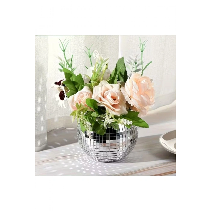 Kare Silver Cam Mozaik Fayans Çıkartmaları El İşi Kare Cam Fayans Kendinden Yapışkanlı Aynalı Dekor