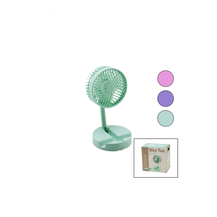 MİNİ FAN W-1630-A SDR-B07 M.ÜSTÜ VANTİLATÖR USB ŞARJLI KATLANIR FAN=12.5CM - AYAK=12.5CM 180 DERECE