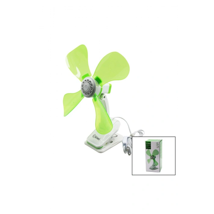 KİWİ KFAN-7604 2İN1= MANDALLI - MASA ÜSTÜ VANTİLATÖR 180° AKROBAT9W - ÇAP: 32CM 4-RENKLİ PLASTİK KAN