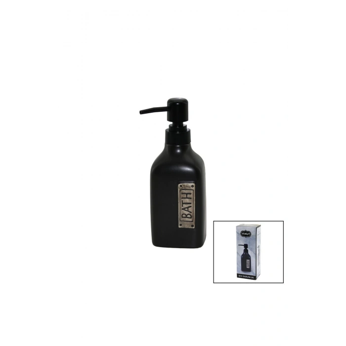 DİKDÖRTGEN SİYAH - DÜZ SERAMİK SIVI SABUNLUK (5324)