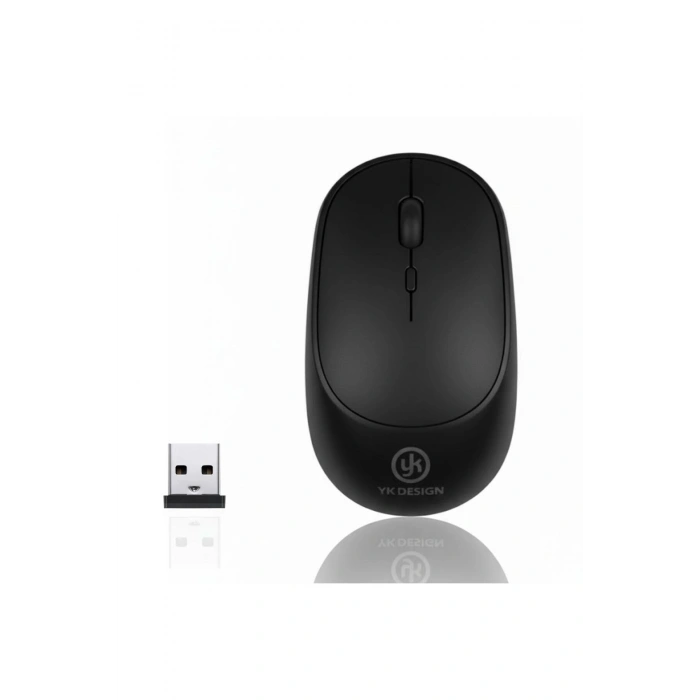 Siyah Renkli Ergonomik Sessiz Kablosuz Mouse – USB Alıcılı, Ofis ve Oyun İçin Konforlu Bilgisayar Fa