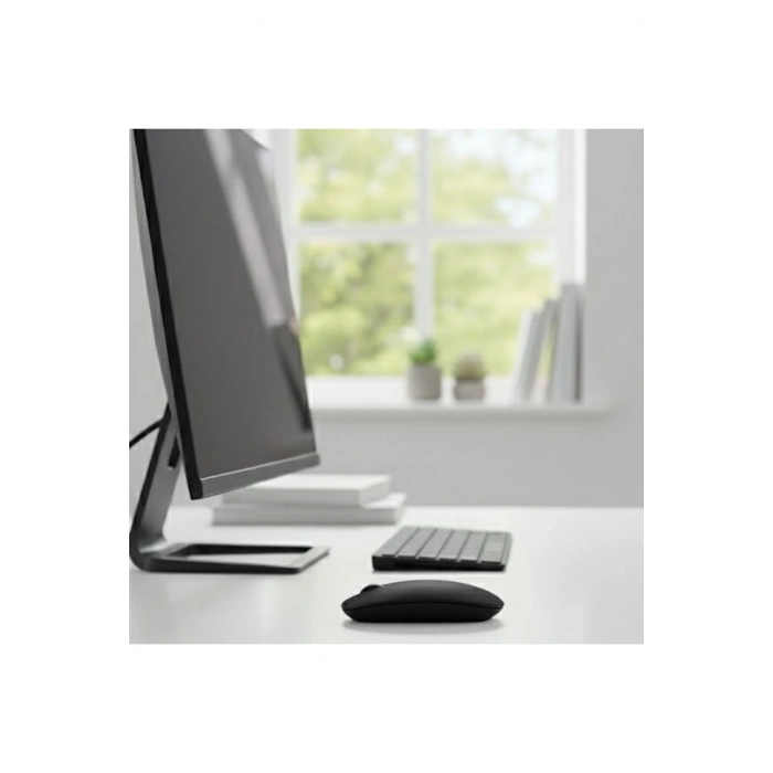 Siyah Renkli Ergonomik Sessiz Kablosuz Mouse – USB Alıcılı, Ofis ve Oyun İçin Konforlu Bilgisayar Fa