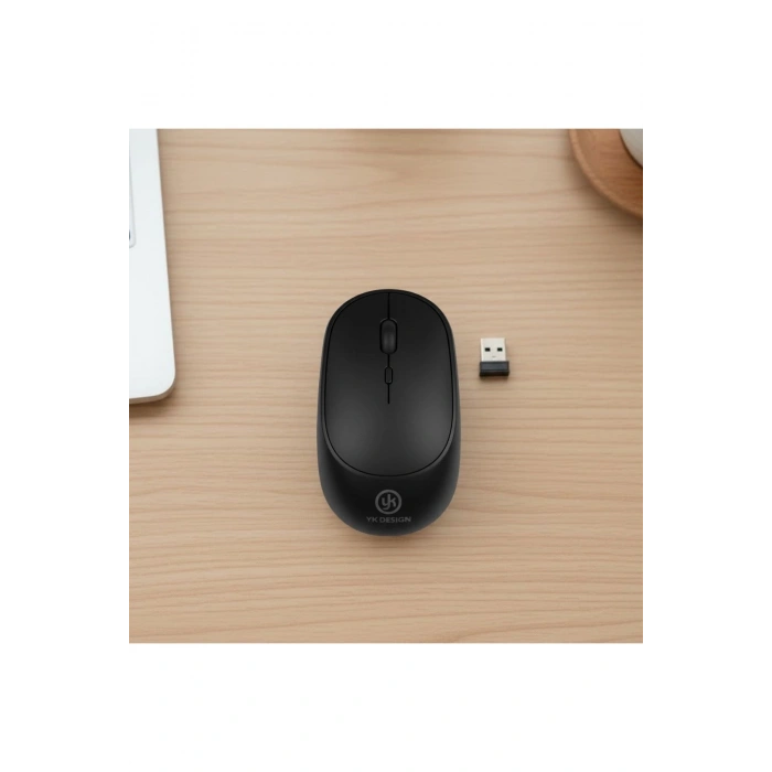 Siyah Renkli Ergonomik Sessiz Kablosuz Mouse – USB Alıcılı, Ofis ve Oyun İçin Konforlu Bilgisayar Fa