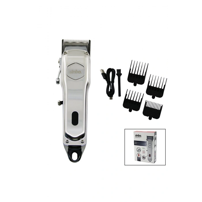 USB ŞARJLI - DİJİTAL GÖSTERGE SAÇ - SAKAL KESME TRAŞ MAKİNESİ ÇELİK GÖVDE - KOLLU TARAK AYARI SHC-
