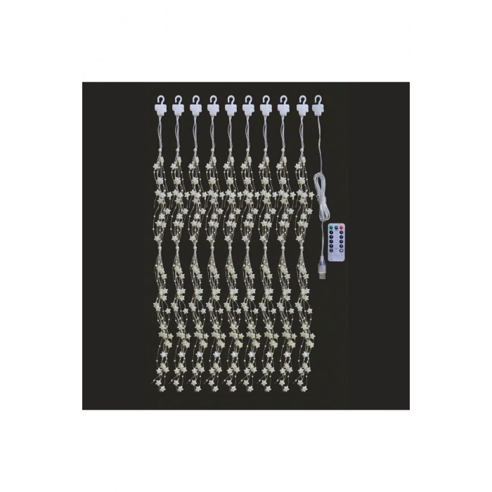 Saçaklı 3*3 Metre Yıldız Boncuklu Dekor Led USB Ev, Oda ve Organizasyon Dekoru hakkında ürün açıklam