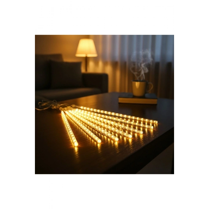 10'lu 45 cm Plastik Meteor LED USB 2M Kablo Sarı Renk Ağaç Işığı – Renk Değiştiren Asmalı D