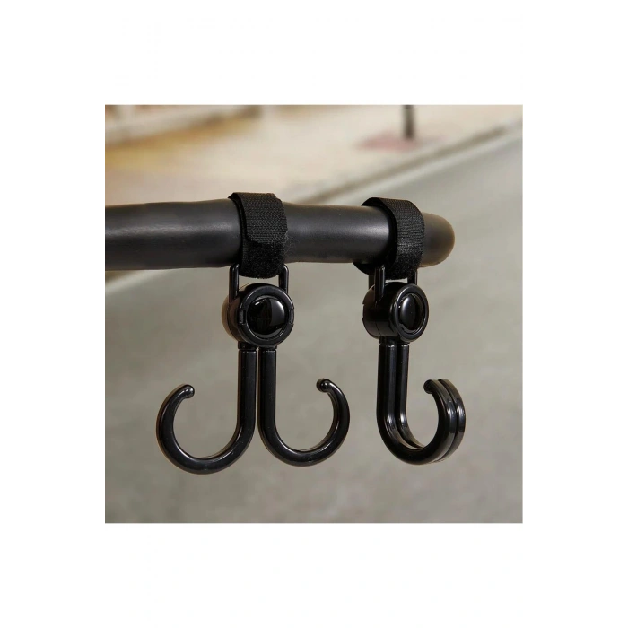 2 Adet Bebek Arabası, Motor, Bisiklet Eşya Taşıma Aparatı Plastik Kanca (5324)