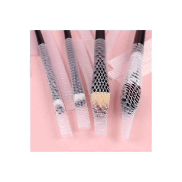 Makyaj Far Allık Kontür Eyeliner Fırça Malzemeleri Ürünleri Koruyucu File Kapak Örgü Kılıf Set 20li