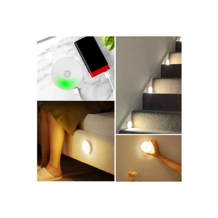 Sensörlü Mıknatıslı Yapışkanlı - Çekmece - Dolap Köşe Aydınlatıcı Kablosuz Şarjlı Led Spot Mutfak La