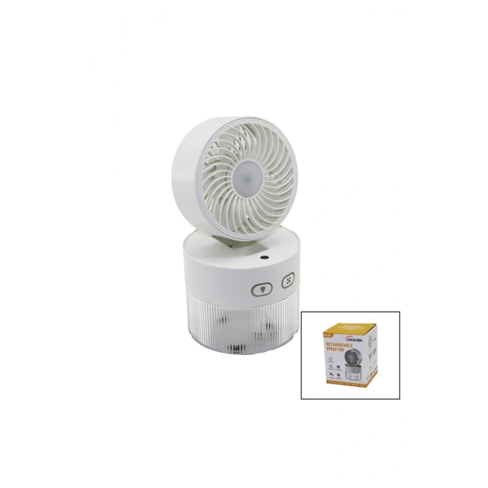 SU SPREYLİ KATLANIR BAŞLIK - 90 DERECE IŞIKLI USB MİNİ FAN ÇAP=11.2CM - Y:13.5-20.5CM 3 KADEME HIZ