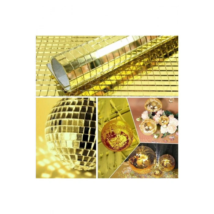 Kare Gold Cam Mozaik Fayans Çıkartmaları El İşi Kare Cam Fayans Kendinden Yapışkanlı Aynalı Dekor Pa