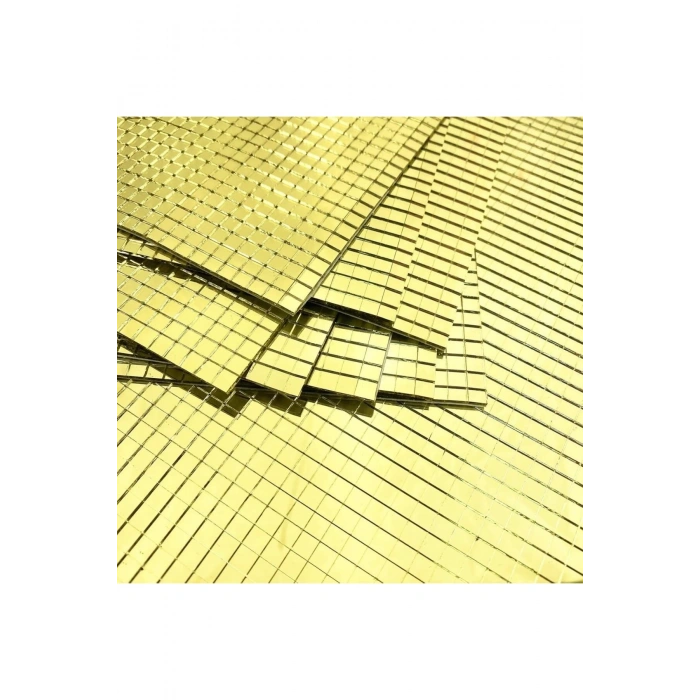 Kare Gold Cam Mozaik Fayans Çıkartmaları El İşi Kare Cam Fayans Kendinden Yapışkanlı Aynalı Dekor Pa