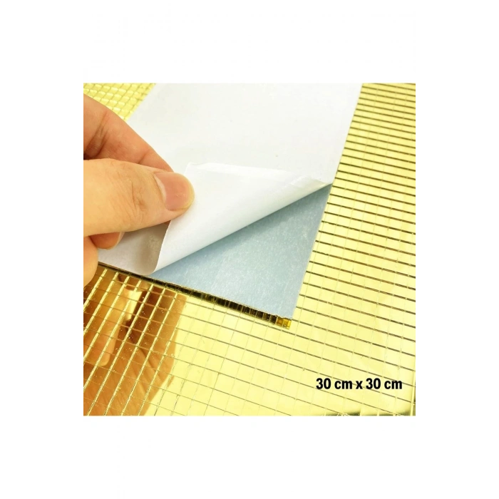 Kare Gold Cam Mozaik Fayans Çıkartmaları El İşi Kare Cam Fayans Kendinden Yapışkanlı Aynalı Dekor Pa