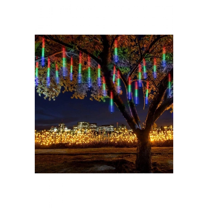 10'lu 45 CM Uzunluğunda Plastik Meteor 2m Kablo LED USB RGB Ağaç Işığı – Renk Değiştiren As