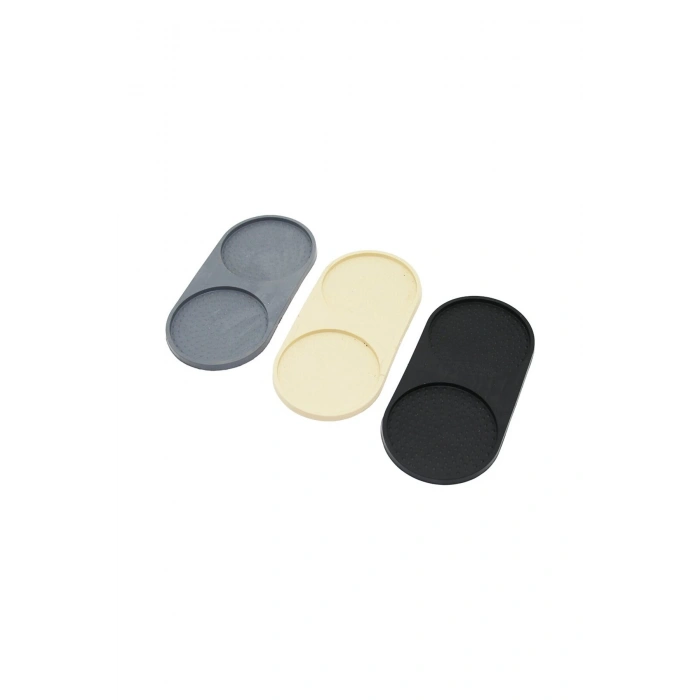 2 BÖLMELİ OVAL RENKLİ SİLİKON YAĞDANLIK - SABUNLUK ALTLIK 12 X 24.5CM (5324)