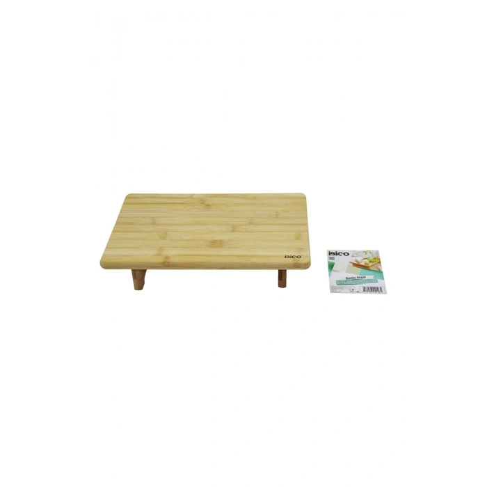 DİKDÖRTGEN AYAKLI MİNİ SOFRA MODEL=32X21.5CM BAMBU AHŞAP KESİM PANOSU (5324)