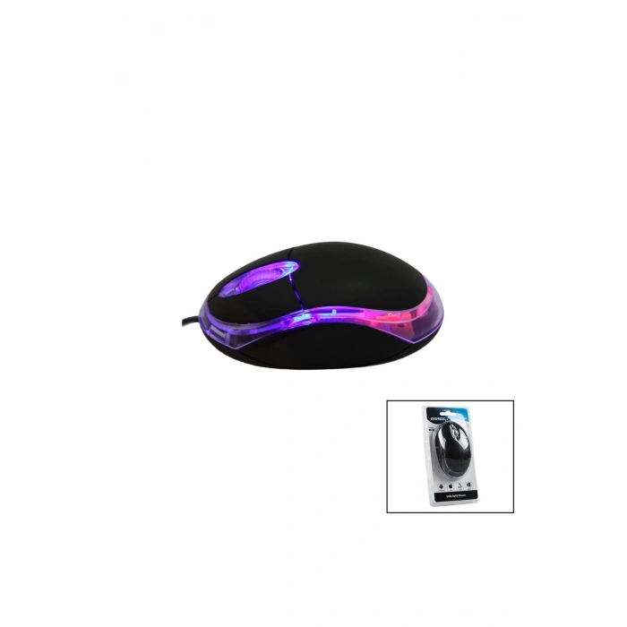 EVEREST KM-6809 KABLOLU USB - IŞIKLI SİYAH OPTİK MOUSE 1200 DPI VAKUMLU AMBALAJ 110CM KABLO (5