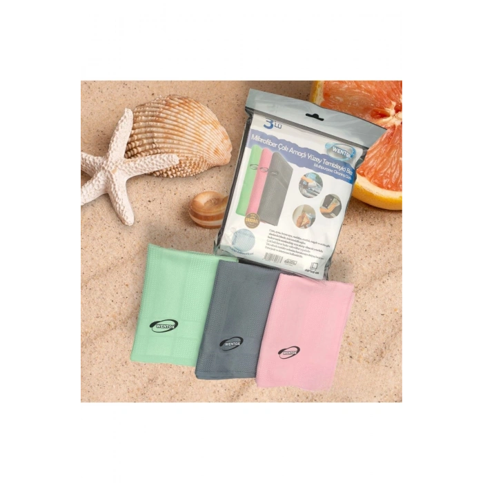 İz Bırakmayan Mikrofiber Temizlik Bezi 3lü Set Cam ve Ayna Silme Toz Alma Temizlik Bezi (5433)