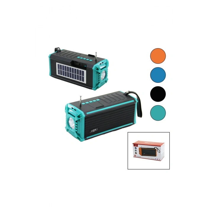 J-İPOK P-520 HASUBA HS-293 FENERLİ SOLAR PANELLİ - USB ŞARJLI BLUETOOTH FM RADYO MP3 USB - TF PLAYER