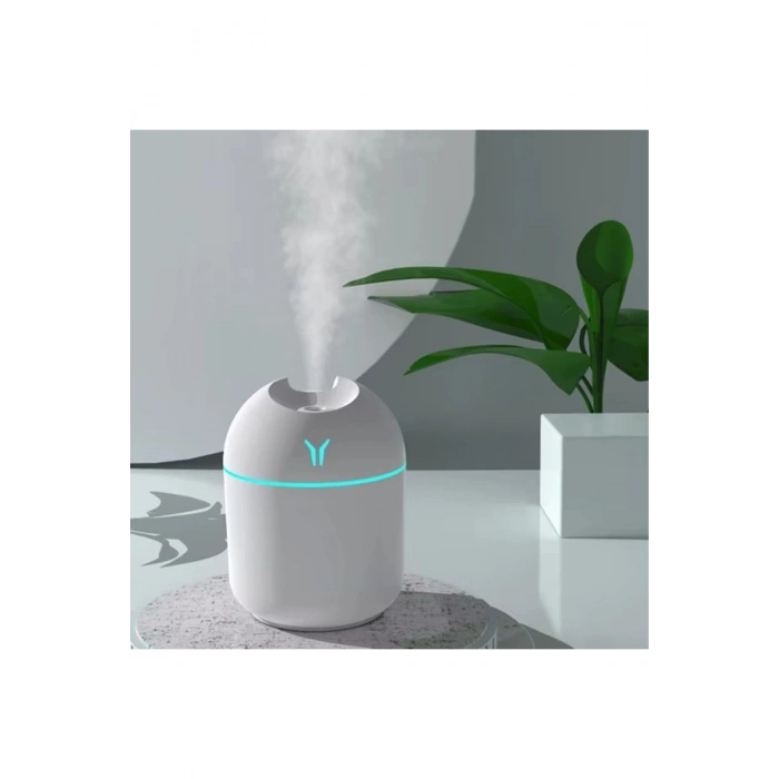 Işıklı Kuru Havayı Azaltan ve Aromaterapi Deneyimi Sunan Hava ve Oda Nemlendirici 220 ML 8x8x10cm (5