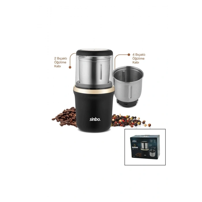 ELEKTRİKLİ GOLD KAHVE - BAHARAT ÖĞÜTÜCÜ MAKİNE 2PCS ÇELİK ÖĞÜTME HAZNE=2 BIÇAKLI - 4 BIÇAKLI 100GR H