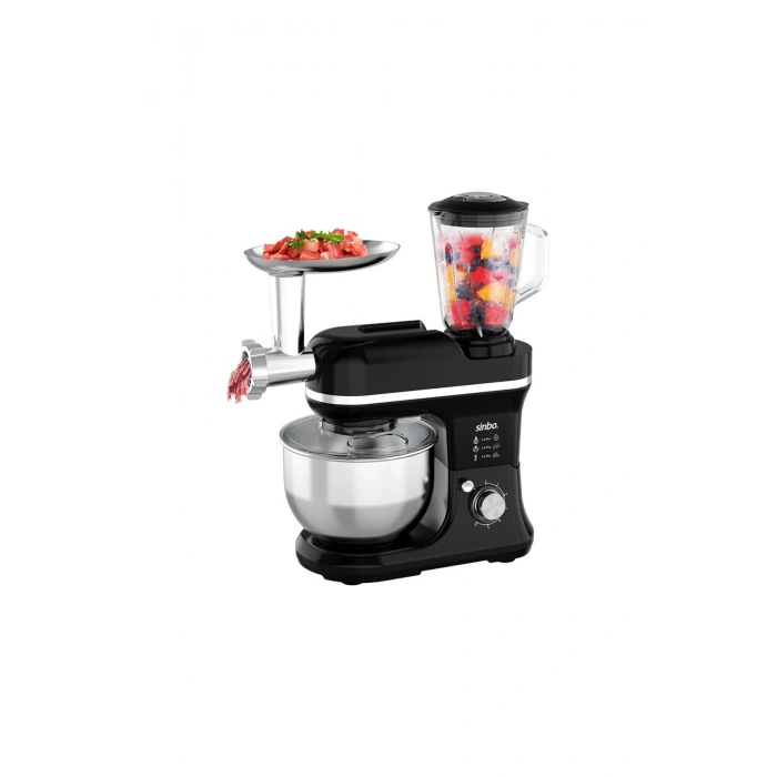 SİYAH STANDLI MİKSER - BLENDER SETİ 3IN1 KIYMA MAK. APARATI 5 KADEM. HIZ AYAR 4.5LT HAZNE - 1.5LT BL