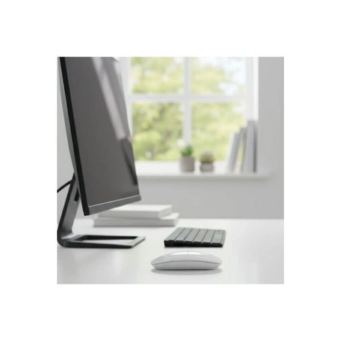 Beyaz Renkli Ergonomik Sessiz Kablosuz Mouse – USB Alıcılı, Ofis ve Oyun İçin Konforlu Bilgisayar Fa