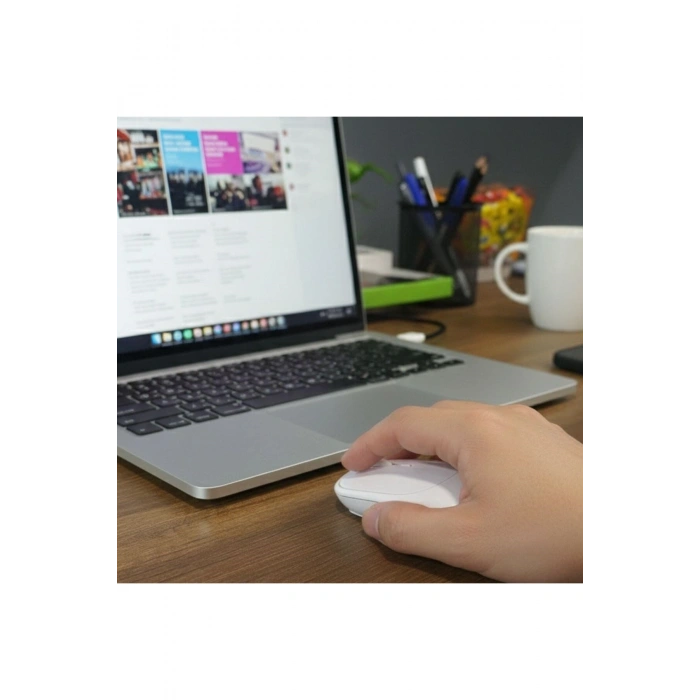 Beyaz Renkli Ergonomik Sessiz Kablosuz Mouse – USB Alıcılı, Ofis ve Oyun İçin Konforlu Bilgisayar Fa