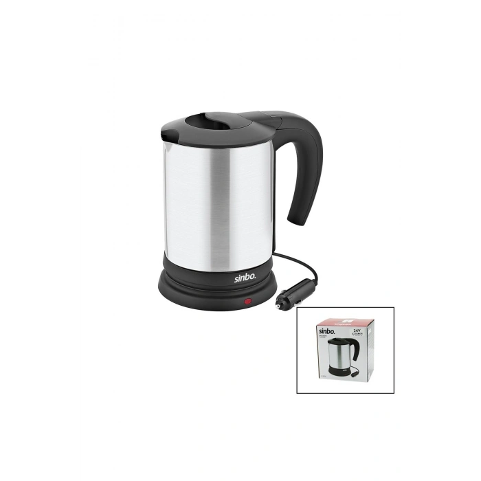 SİNBO SK-8034 24V ARAÇ İÇİ KETTLE PASLANMAZ ÇELİK SU ISITICISI 0.8LT 200W ÇAKMAKLIK FİŞL
