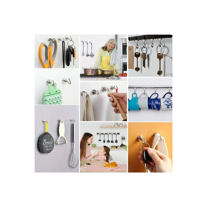 Güçlü Manyetik Mutfak,Banyolar İçin Çok Amaçlı 2'li Magnet Askı (5324)