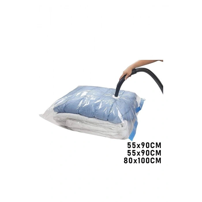 3LÜ SET VAKUMLU POŞET HURÇ 2 ADET XL= 55X90CM + 1ADET XXL= 80X100CM %75 YER TASARRUFU (5324)