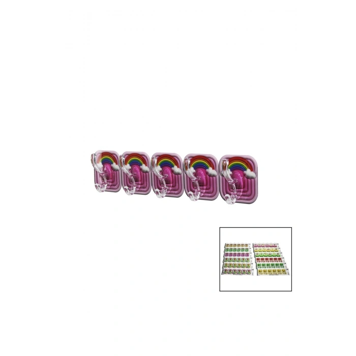 5PCS TEKLİ - ÇOKLU KULLANIM MİKA KRİSTAL KOLLU RESİMLİ YAPIŞKANLI ASKI (5324)