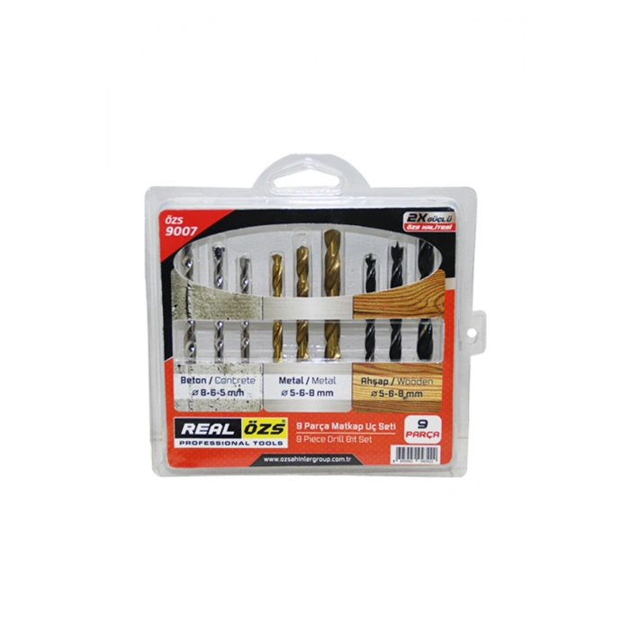 9 PARÇA MATKAP UCU SETİ BETON - METAL - AHŞAP - 5-6-8MM (5324)