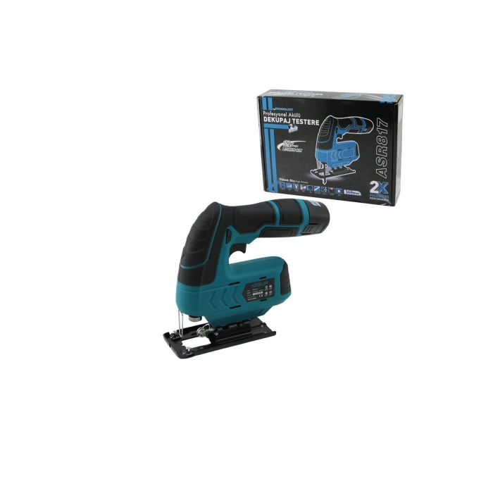 PROFESYONEL ŞARJLI DEKUPAJ TESTERE SUNTA KESME DEKOPAJ KADEMELİ HIZ AYAR 2 FREN SİSTEMİ 12V - 360W