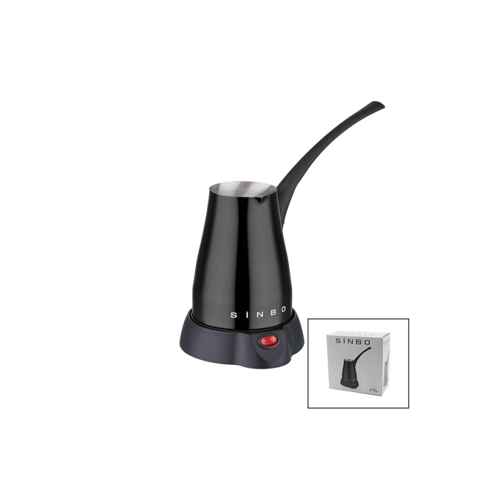 SİYAH ELEKTİRKLİ CEZVE TÜRK KAHVE MAKİNESİ 5 FİNCAN - 400ML HAZNE PASLANMAZ ÇELİK 360 DERECE DÖNEBİL