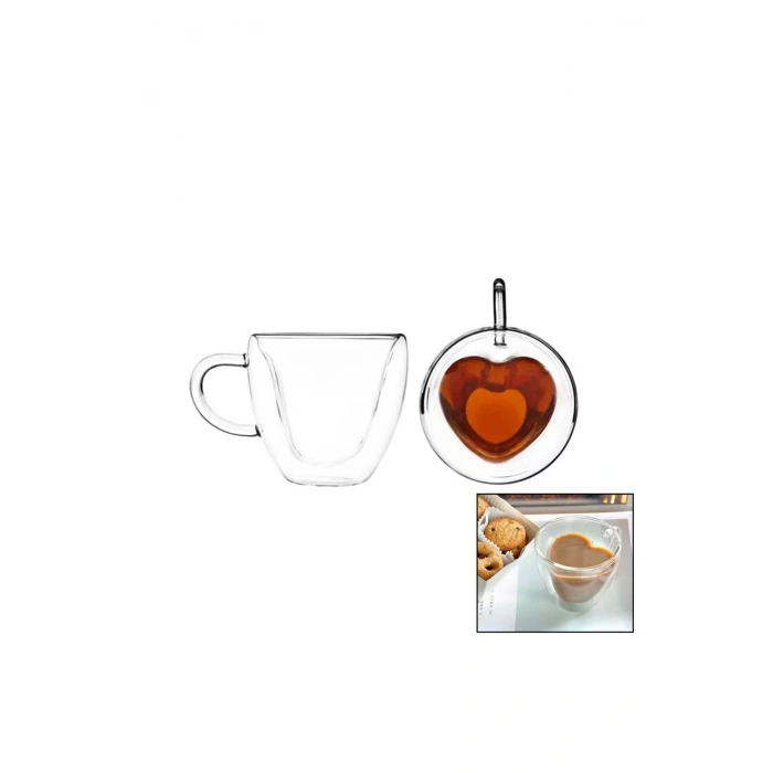 120 ML KALPLİ ÇİFT CİDARLI - SADETERMİSİL - ISIYA DAYANIKLIKULPLU CAM BARDAK BOROSİLİKAT İÇ KISMI 12