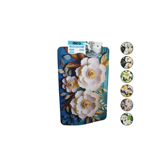DİKDÖRTGEN - DESENLİ 38X85CM SU EMİCİ - SİHİRLİ BANYO PASPASI ELASTİK (5324)